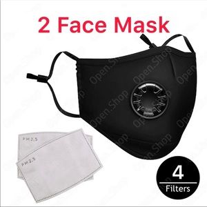 2 washable face mask - (4 pm2.5 filters)